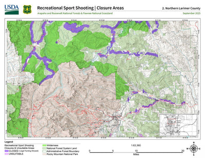 Arapaho and Roosevelt NFs – Recreational Sport Shooting Closures – Map 2 Preview 1