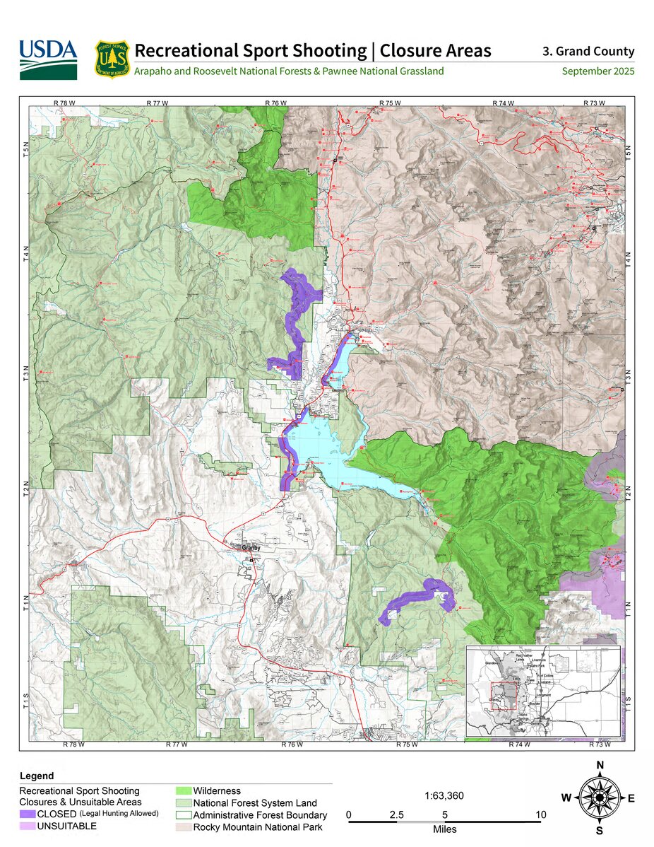 Arapaho and Roosevelt NFs – Recreational Sport Shooting Closures – Map ...