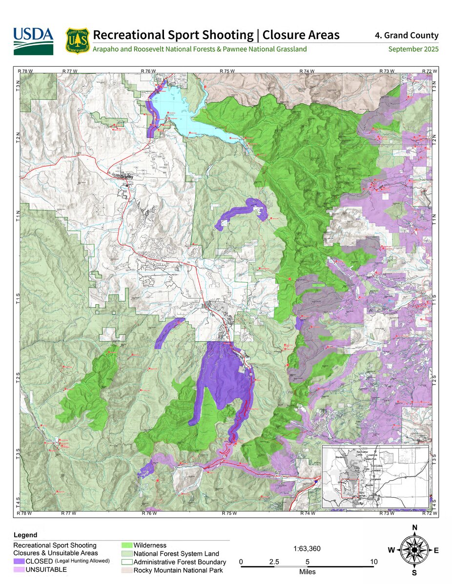 Arapaho and Roosevelt NFs – Recreational Sport Shooting Closures – Map ...