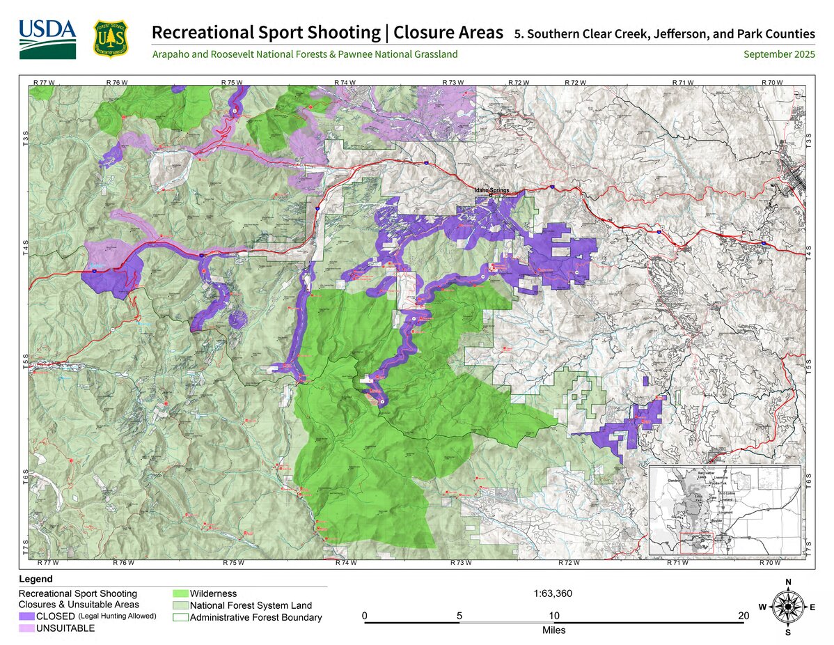 Arapaho and Roosevelt NFs – Recreational Sport Shooting Closures – Map ...