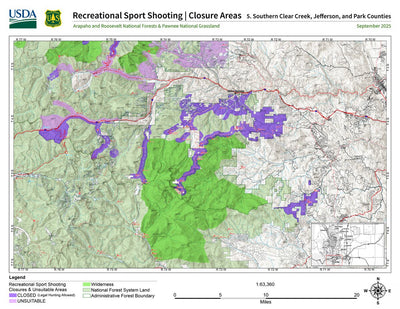Arapaho and Roosevelt NFs – Recreational Sport Shooting Closures – Map 5 Preview 1