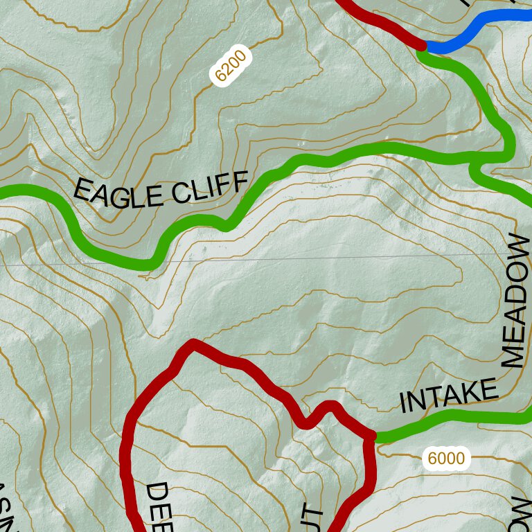 Eagle Cliff Georeferenced Hillshade Map by US Forest Service R2 Rocky ...