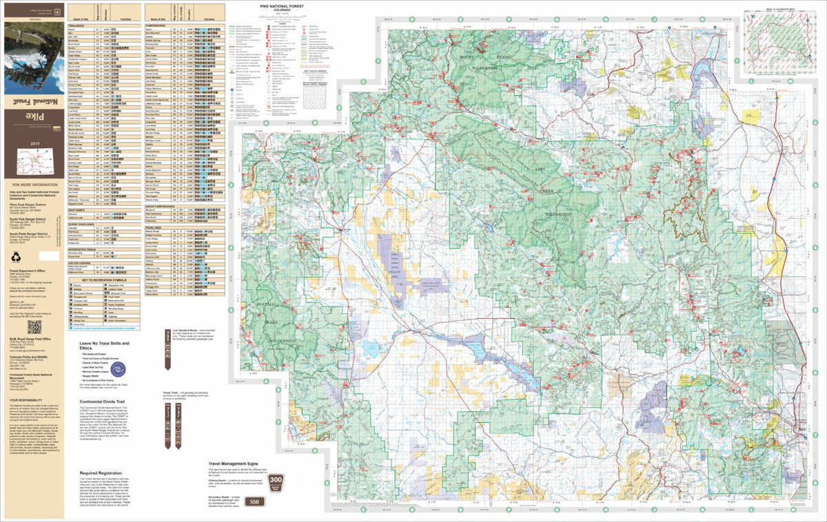 Pike National Forest Visitor Map by US Forest Service R2 Rocky Mountain ...