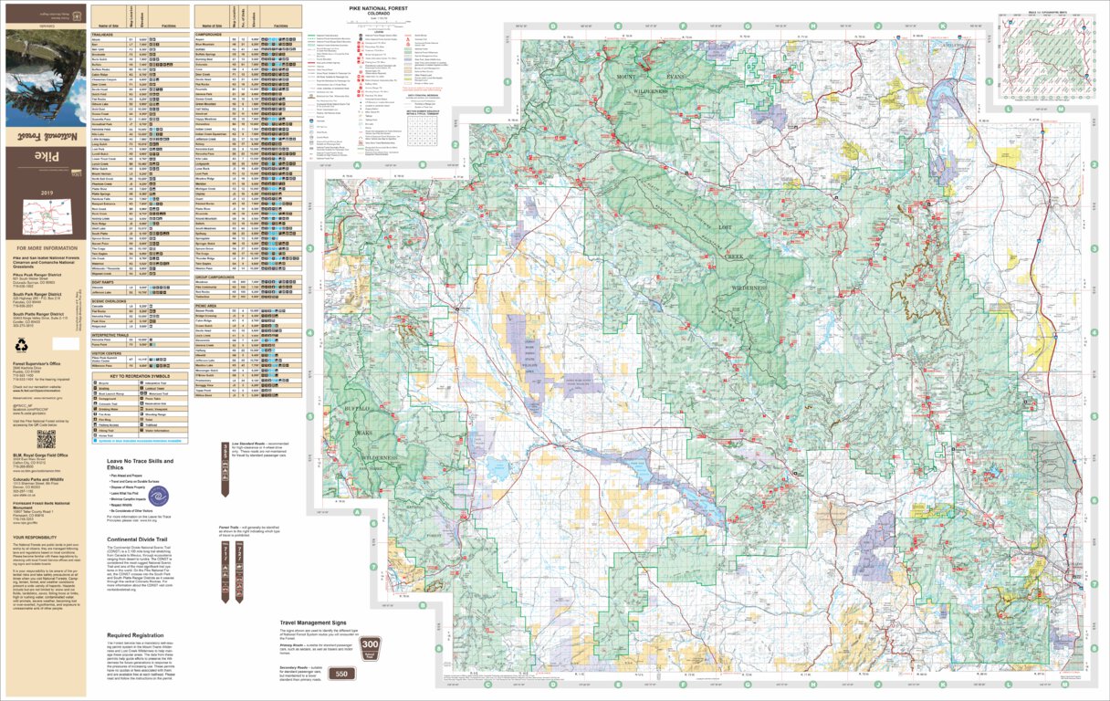 Pike National Forest Visitor Map By Us Forest Service R2 Rocky Mountain 