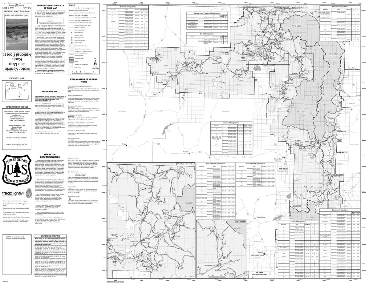 Routt NF - Hahns Peak - Bears Ears Ranger District - MVUM Map by US ...