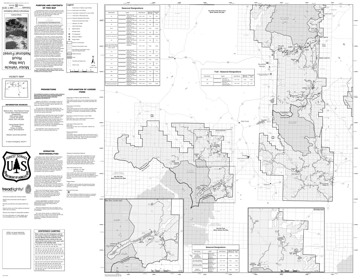 Best Ranger Map Routt NF - Yampa Ranger District - MVUM Map by US Forest Service R2 ...