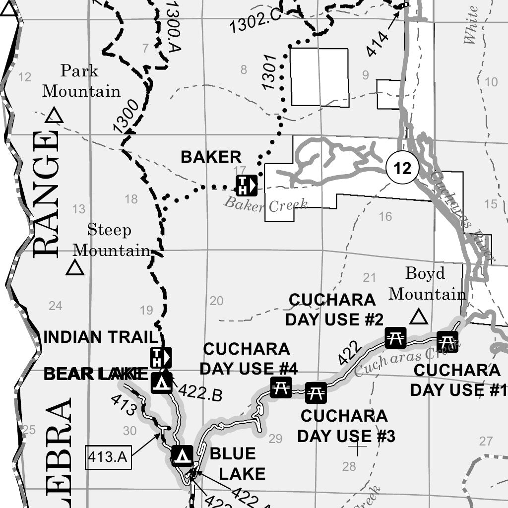 San Isabel NF - San Carlos Ranger District (South Half) - MVUM Map by ...