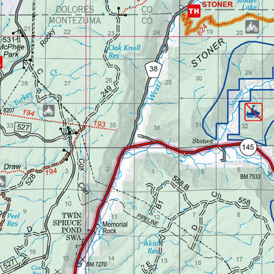 US Forest Service R2 Rocky Mountain Region San Juan National Forest Visitor Map (West Half) digital map