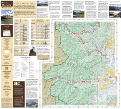 US Forest Service R2 Rocky Mountain Region Shoshone NF (North Half) - Visitor Map - Clarks Fork, Wapiti & Greybull RDs (North Area) digital map
