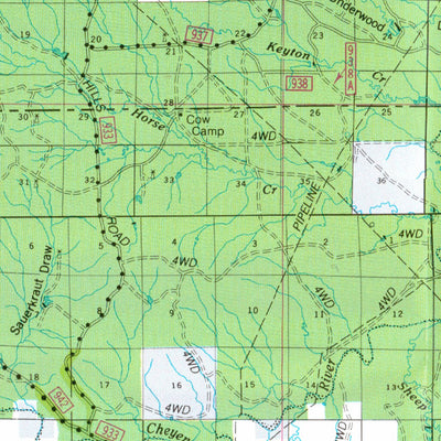 US Forest Service R2 Rocky Mountain Region Thunder Basin National Grassland Visitor Map (South Half) digital map