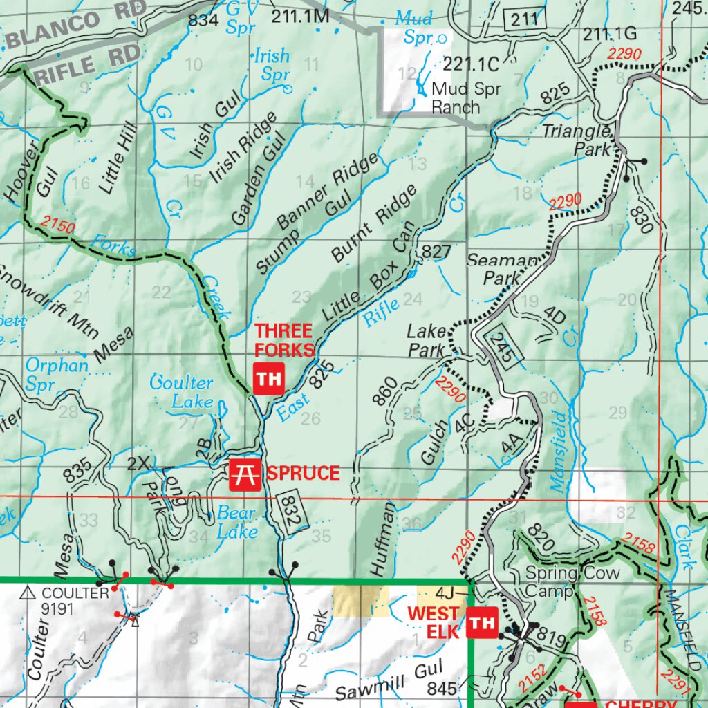 White River National Forest Visitor Map (West Half) by US Forest ...