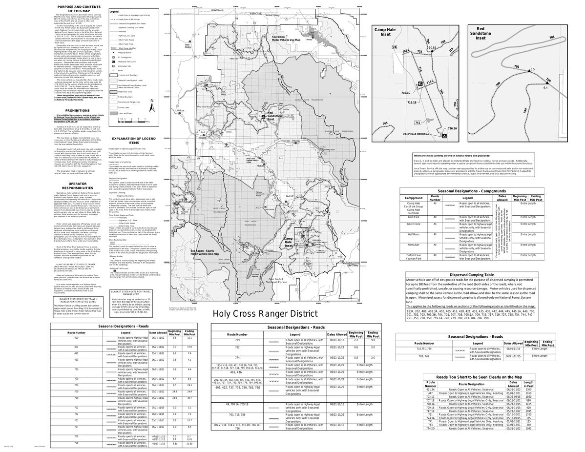 White River NF - Eagle & Holy Cross Ranger Districts (East Half ...