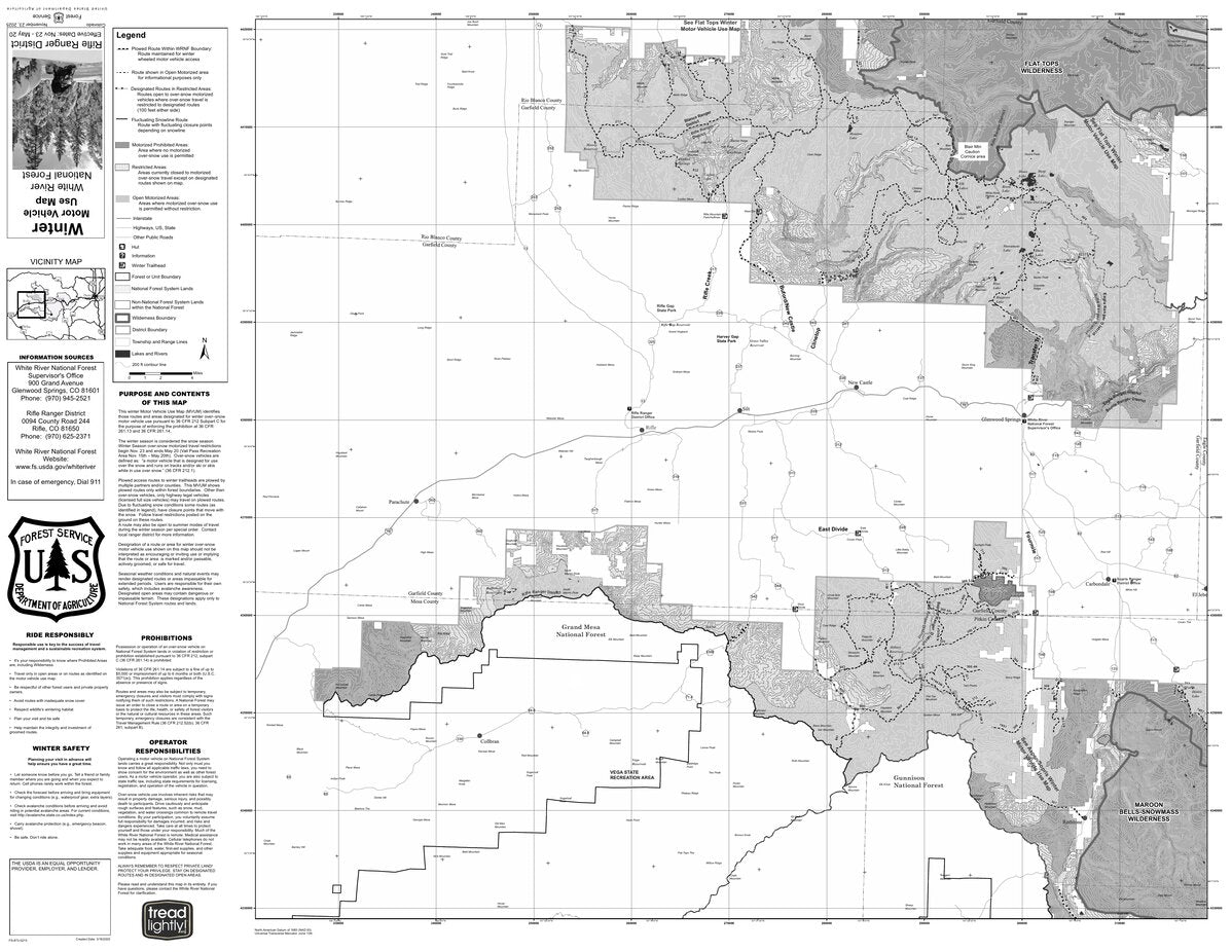 White River NF - Rifle Ranger District - Winter MVUM Map by US Forest ...