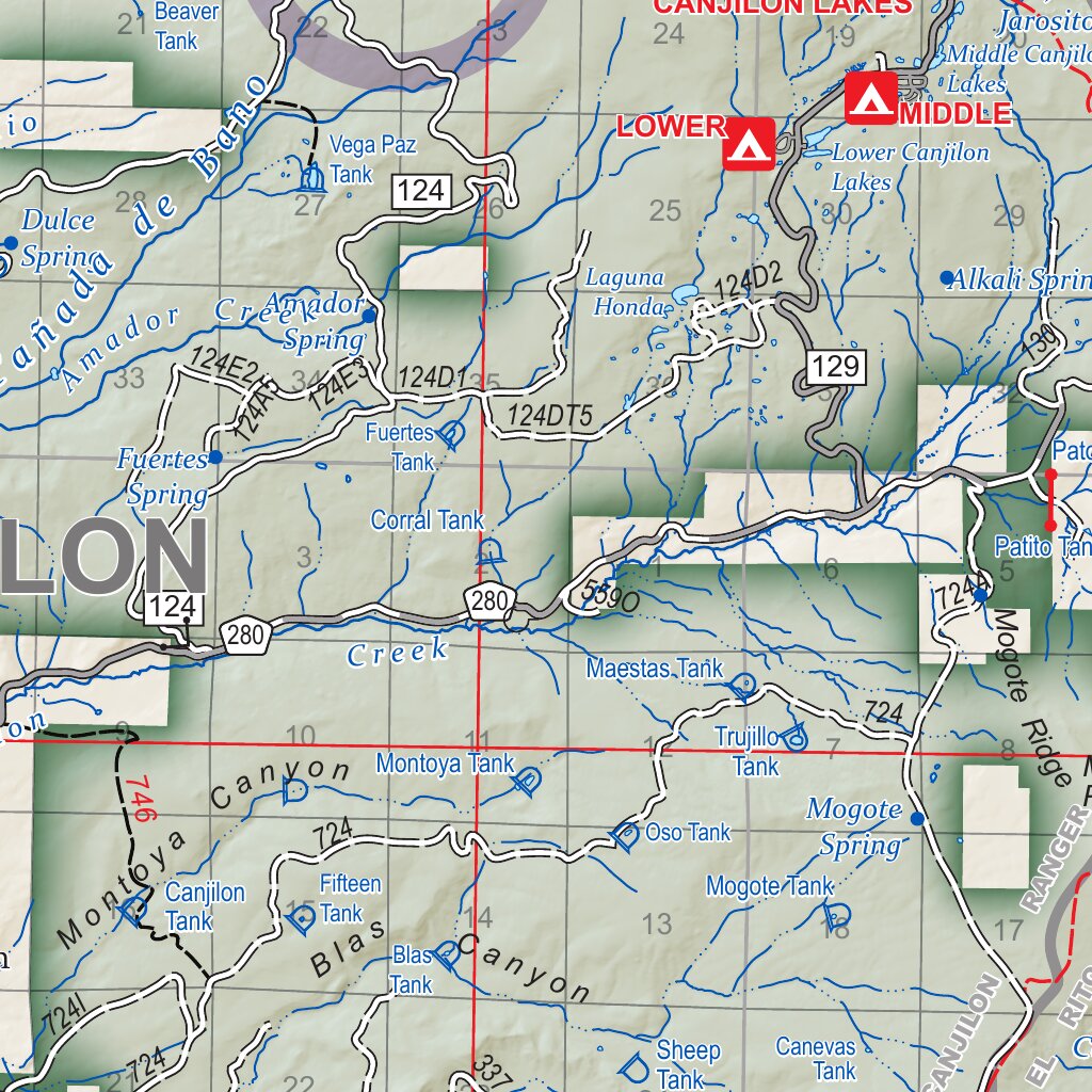Carson National Forest Visitor Map: Canjilon Tres Piedras and El Rito ...