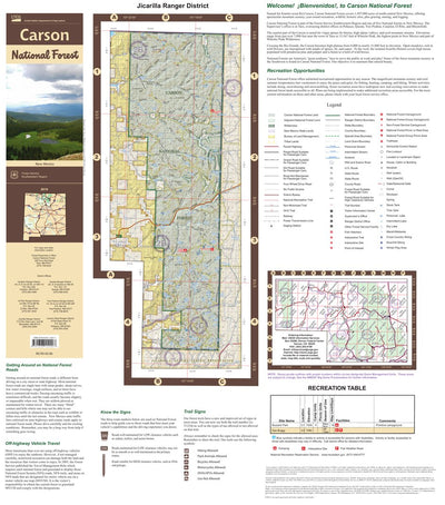 Carson National Forest Visitor Map: Jicarilla Ranger District Preview 1