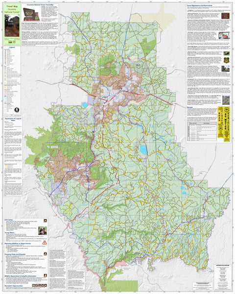 US Forest Service R3 Coconino National Forest Travel Map, 2023 bundle exclusive