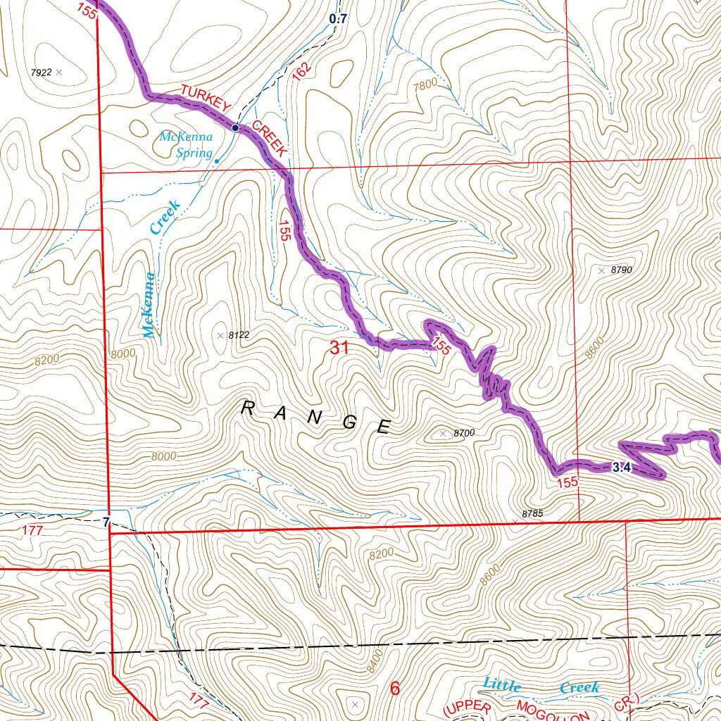 Gila Wilderness Centennial Loop Trail Map -24K by US Forest Service R3 ...