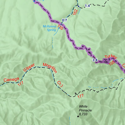 Gila Wilderness Centennial Loop Trail Map - 63K Preview 2