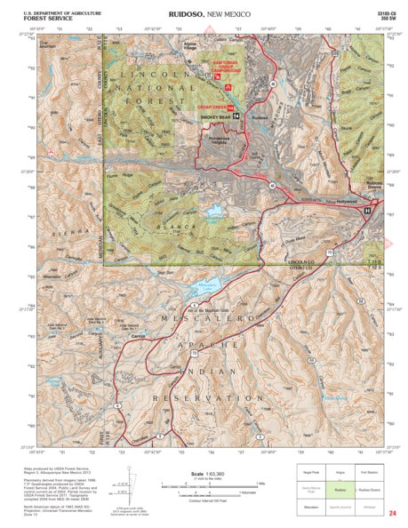 US Forest Service R3 Lincoln National Forest Quadrangle: RUIDOSO digital map