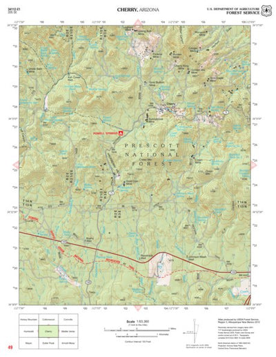 US Forest Service R3 Prescott National Forest Quadrangle: CHERRY digital map