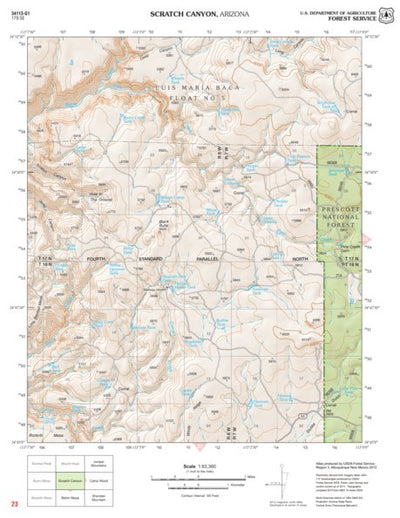 US Forest Service R3 Prescott National Forest Quadrangle: SCRATCH CANYON digital map