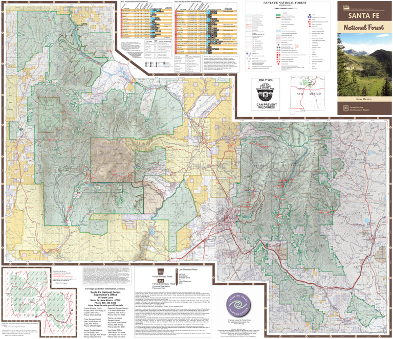 Santa Fe National Forest Visitor Map by US Forest Service R3 | Avenza Maps