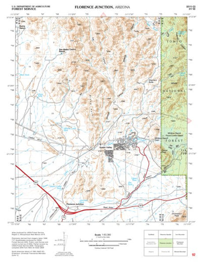 US Forest Service R3 Tonto National Forest Quadrangle: FLORENCE JUNCTION digital map