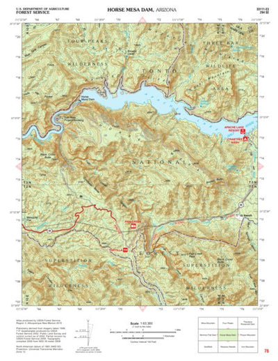 US Forest Service R3 Tonto National Forest Quadrangle: HORSE MESA DAM digital map