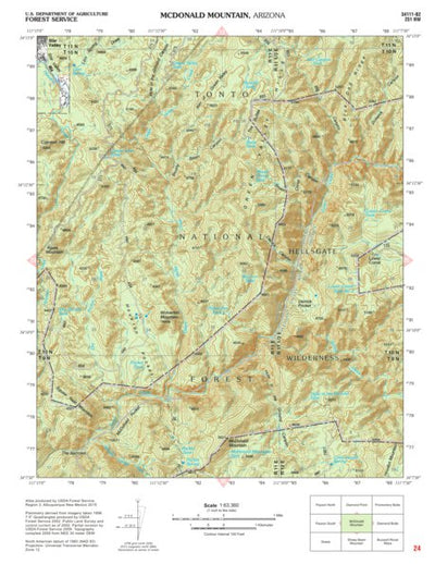 US Forest Service R3 Tonto National Forest Quadrangle: MCDONALD MOUNTAIN digital map