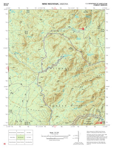 US Forest Service R3 Tonto National Forest Quadrangle: MINE MOUNTAIN digital map