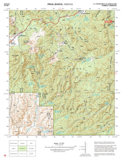 US Forest Service R3 Tonto National Forest Quadrangle: PINAL RANCH digital map