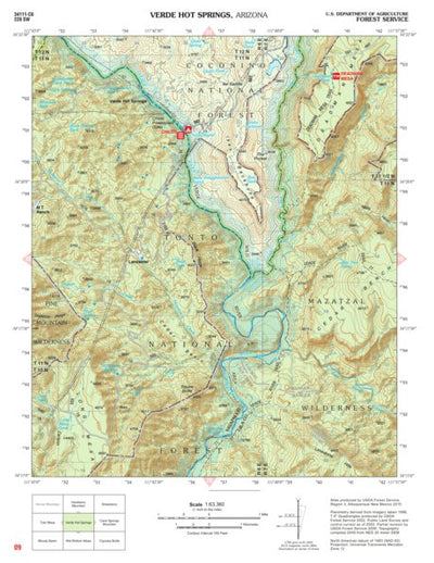 US Forest Service R3 Tonto National Forest Quadrangle: VERDE HOT SPRINGS digital map
