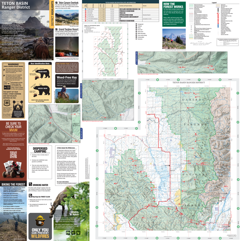 Caribou-Targhee National Forest Visitor Map Teton Basin Ranger District ...