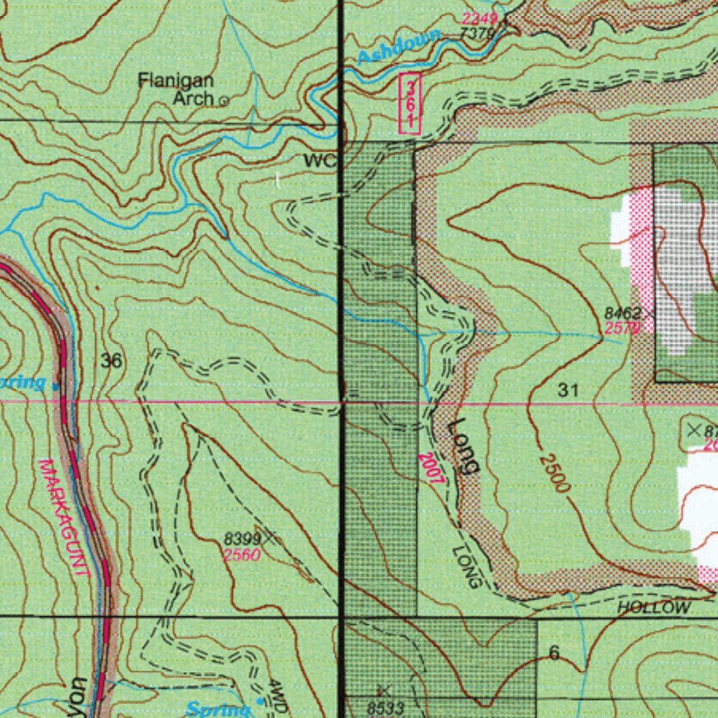 Ashdown Map Ashdown Gorge Wilderness Dixie NF 2006 Map by US Forest Service R4 ...