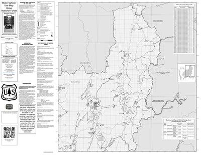 Boise National Forest Cascade RD East Side Motor Vehicle Use Map 2025 MVUM Preview 1