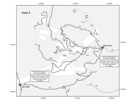 Boise National Forest Idaho City RD East Side Motor Vehicle Use Map 2025 INSET 3 MVUM Preview 1