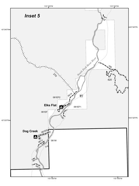Boise National Forest Mountain Home RD East Side Motor Vehicle Use Map 2025 INSET 5 Preview 1