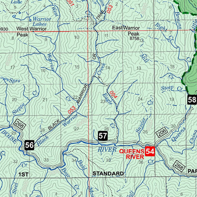 US Forest Service R4 Boise National Forest Visitor Map South Half 2018 digital map