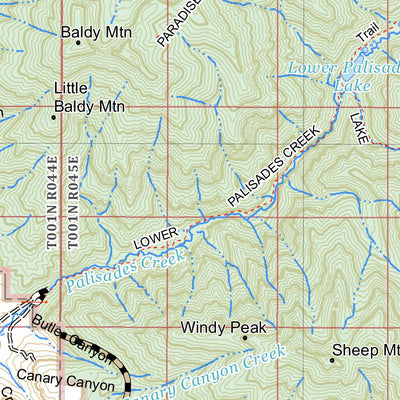 US Forest Service R4 Caribou-Targhee National Forest, Palisades Ranger District, Summer Trails and Roads Map 2023 digital map