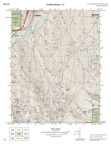 US Forest Service R4 Fishlake National Forest, Antelope Range, UT 47 digital map