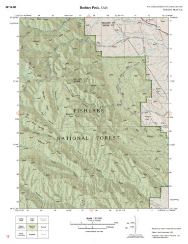 US Forest Service R4 Fishlake National Forest, Beehive Peak, UT 17 digital map