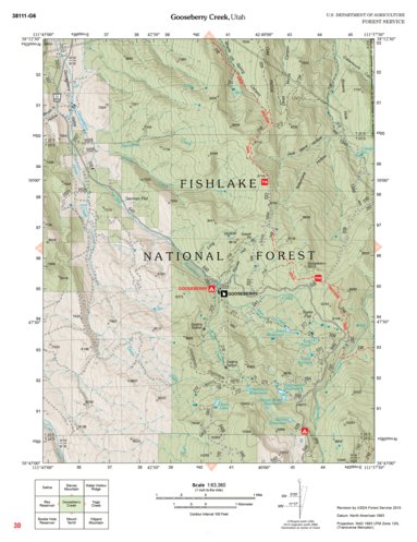 US Forest Service R4 Fishlake National Forest, Gooseberry Creek, UT 30 digital map