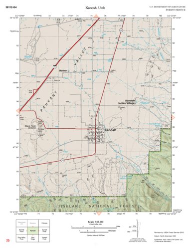 US Forest Service R4 Fishlake National Forest, Kanosh, UT 25 digital map
