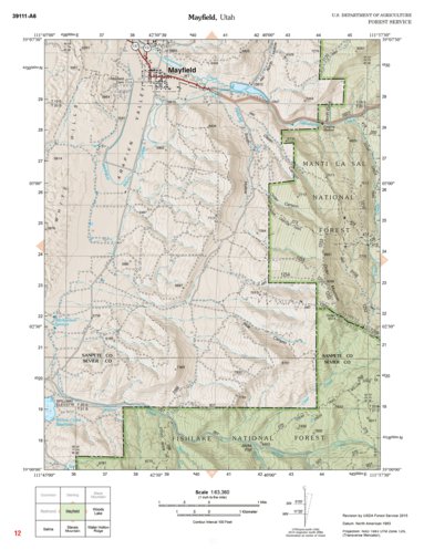 US Forest Service R4 Fishlake National Forest, Mayfield, UT 12 digital map