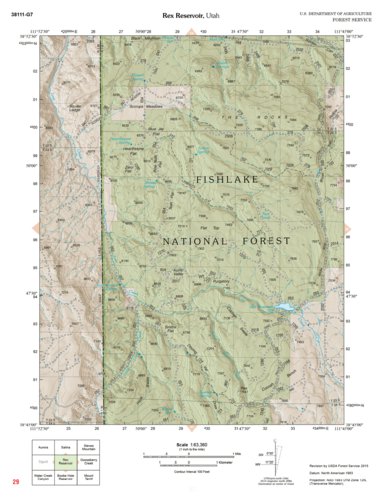 US Forest Service R4 Fishlake National Forest, Rex Reservoir, UT 29 digital map