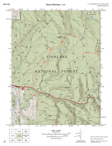 US Forest Service R4 Fishlake National Forest, Steves Mountain, UT 20 digital map