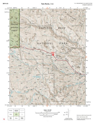 US Forest Service R4 Fishlake National Forest, Twin Rocks, UT 73 digital map