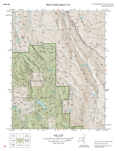 US Forest Service R4 Fishlake National Forest, Water Creek Canyon, UT 39 digital map