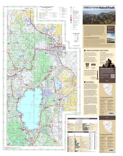 US Forest Service R4 Humboldt-Toiyabe NF Carson Ranger District Forest Visitor Map North Half 2016 Topo digital map