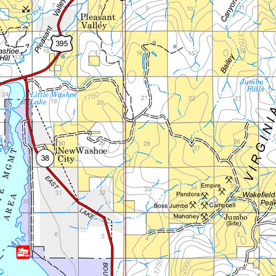 US Forest Service R4 Humboldt-Toiyabe NF Carson Ranger District Forest Visitor Map North Half 2016 Topo digital map